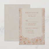 Kraft gold Lace Rustic country bruiloft RSVP (Voorkant / Achterkant)