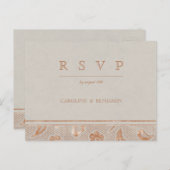 Kraft gold Lace Rustic country bruiloft RSVP Uitnodiging Briefkaart (Voorkant / Achterkant)
