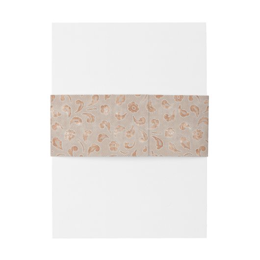 Kraft gold Lace rustic country bruiloft Uitnodigingen Wikkel (Achterkant Voorbeeld)