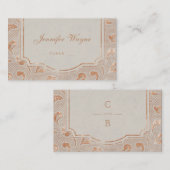Kraft gold Lace rustige country bruiloft-kaarten Plaatskaartje (Voorkant / Achterkant)