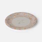 Kraft gold Lace rustige country bruiloft monogram Papieren Bordje (Gekanteld)