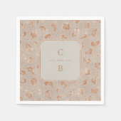 Kraft gold Lace rustige country bruiloft monogram Servet (Voorkant)