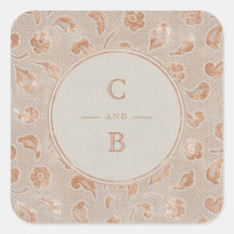 Kraft gold Lace rustige country bruiloft monogram