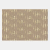 Kraft Gold Woodland Scraggly Sparse Spruce Trees Inpakpapier Vel (Voorkant 3)