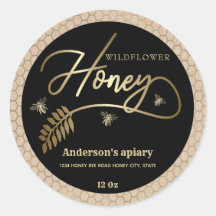  Kraft gouden bijenhoningtak potje Label