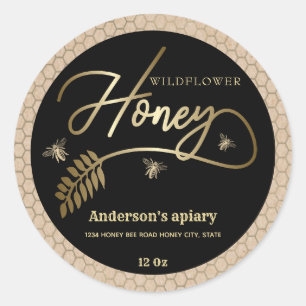  Kraft gouden bijenhoningtak potje Label