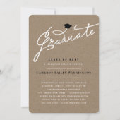 Kraft Graduate Handgeschreven Script Foto Afstudee Kaart (Voorkant)