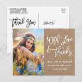 Kraft-graduatieliefde dank Borstel Schrift Briefkaart (Voorkant / Achterkant)