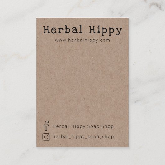 Kraft Gratis Monster Zeep Houder Displaykaart Visitekaartje (Achterkant)