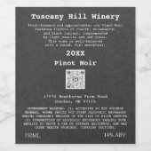 Kraft Gray Effect Moderne QR-code LOGO Beschrijvin Wijn Etiket (Enkel label)