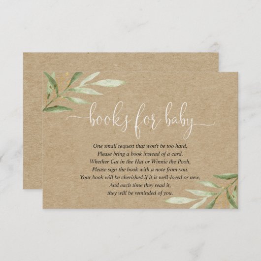 Kraft green bladeren book request books for baby informatiekaartje (Voorkant / Achterkant)