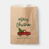 Kraft Green Brush Script Kerstmis  Truck Bedankzakje (Voorkant)