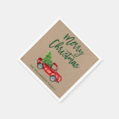 Kraft Green Brush Script Kerstmis  Truck Servet (Hoek)