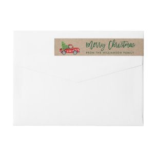 Kraft Green Brush Script  Truck Kerstmis