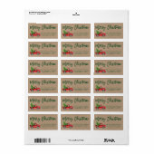 Kraft Green Brush Script  Truck Kerstmis Etiket (Full Sheet)