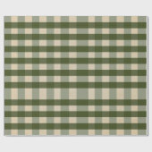 Kraft Green Country Boerderij Gingham Plays Kerstm Cadeaupapier (Vlak)