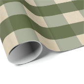 Kraft Green Country Boerderij Gingham Plays Kerstm Cadeaupapier (Rol Hoek)
