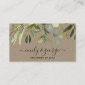 KRAFT GREEN FOLIAGE WATERVERF WEDDING WEBSITE VISITEKAARTJE (Voorkant)