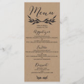 Kraft Greenery Wedding Menu Kaart (Voorkant)