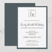 KRAFT GRIJZE TEXTUUR UW LOGO WORKSHOP EVENEMENT KAART (Voorkant / Achterkant)