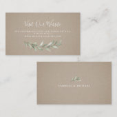 Kraft groen bruiloft website Kaart invoegen Plaatskaartje (Voorkant / Achterkant)