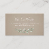 Kraft groen bruiloft website Kaart invoegen Plaatskaartje (Voorkant)