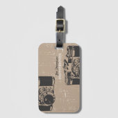 Kraft Grunge Camera Photography Business C. Bagagelabel (Voorkant (verticaal))