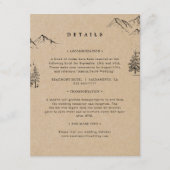 Kraft Hand-getrokken bergen dennen bruiloft detail Informatiekaartje (Voorkant)