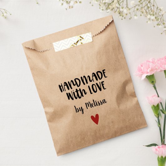 Kraft Handgemaakt met liefde Bedankzakje (Gezegeld)