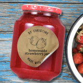 Kraft handgemaakt met liefde Strawberry Jam Label
