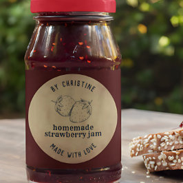 Kraft handgemaakt met liefde Strawberry Jam Label