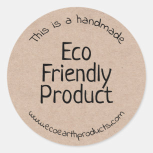 Kraft Handgemaakte Eco-vriendelijke productlabels Ronde Sticker