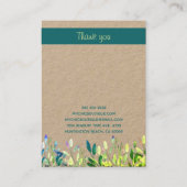 Kraft Handgemaakte Oorbel Display Floral Boho blau Visitekaartje (Achterkant)