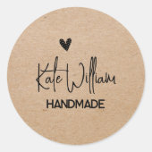 kraft handgemaakte stickers met hart  (Voorkant)
