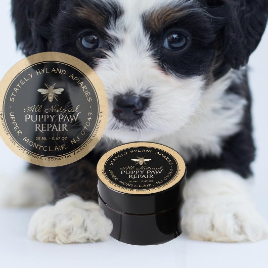 Kraft Handgeschreven bijenwas Etiket zwart