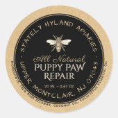 Kraft Handgeschreven bijenwas Etiket zwart (Voorkant)