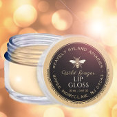 Kraft handgeschreven bijenwas lipgloss label zwart