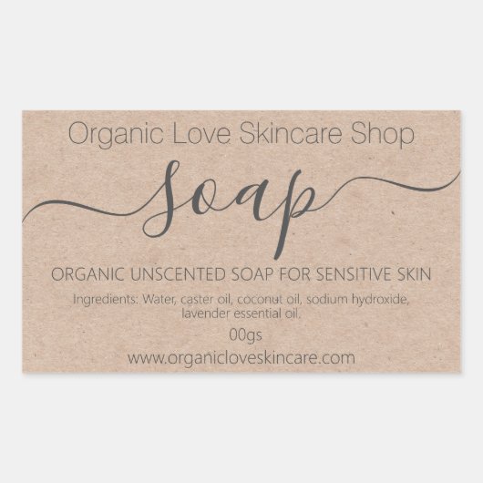 Kraft Handmade Soap Rechthoekige Sticker (Voorkant)