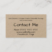 Kraft Handmade Zero Waste Product Visitekaartje (Achterkant)