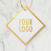 Kraft Hang Labels Gouden Folie Logo Diamond Shaped (Voorkant)