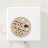 Kraft hart Bee script apiary honey jar label (In situ)