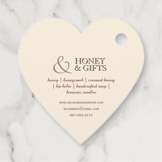 Kraft Heart Honey Jar Hang Label Bijenbloem (Achterkant)