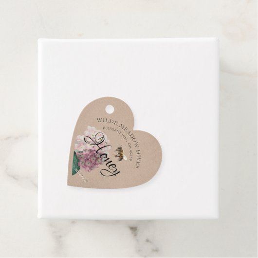 Kraft Heart Honey Jar Hang Label Bijenbloem (In situ)