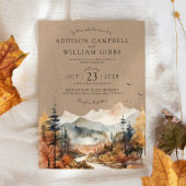 Kraft Herfst Aquarel Berg Boho Foto Bruiloft Save The Date