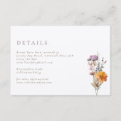 Kraft Herfst Sinaasappel & Paarse Wildflowers Wedd Informatiekaartje (Voorkant)