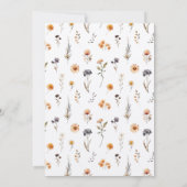 Kraft Herfst Sinaasappel & Paarse Wildflowers Wedd Kaart (Achterkant)