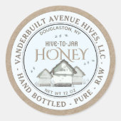 KRAFT Hive to Jar Honey Label with Hives and Bees (Voorkant)