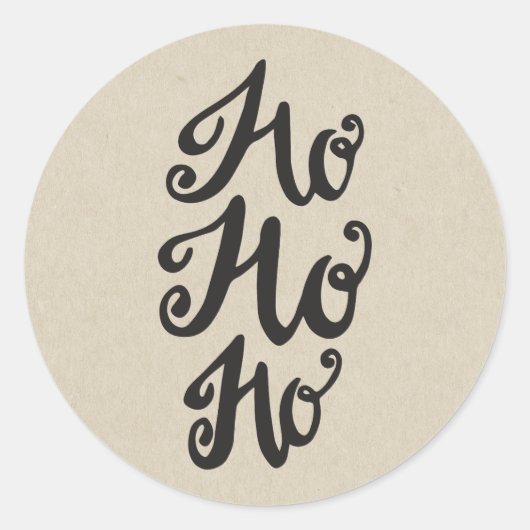 Kraft Holiday Kerstfeestdag HO HO Favor Ronde Sticker (Voorkant)
