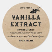 Kraft  Homemade Vanille-extract Ronde sticker (Voorkant)