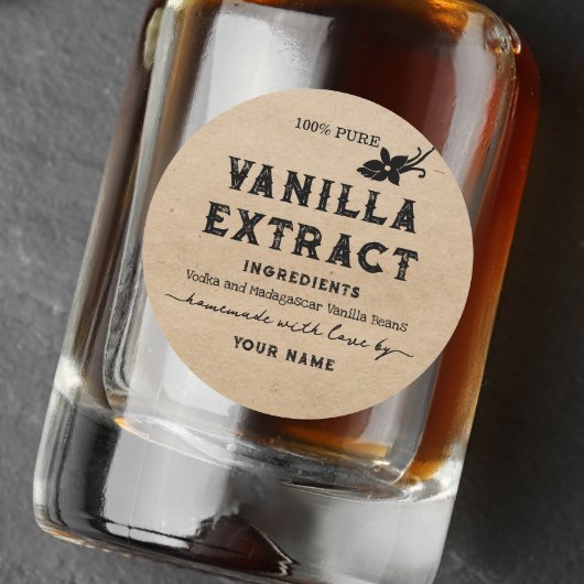 Kraft  Homemade Vanille-extract Ronde sticker